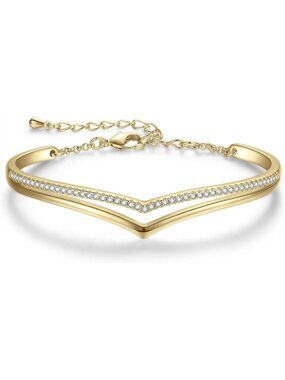 Elegant Minimalist Bracelets for Women - White/Rose Gold Charm, Cubic Zirconia